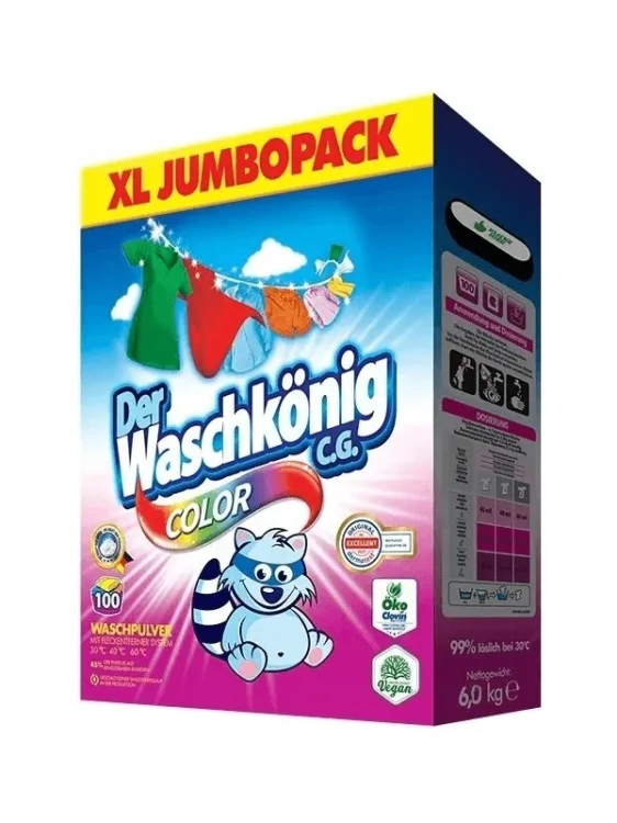 Waschkonig Proszek do prania 6 kg Color karton 100WL