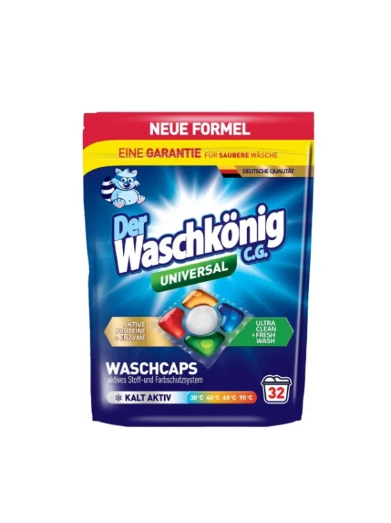Waschkonig kapsułki do prania żelowo-proszkowe 5 komorowe Universal 32szt x 19g