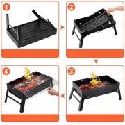 Grill Turystyczny Składany Czarny
