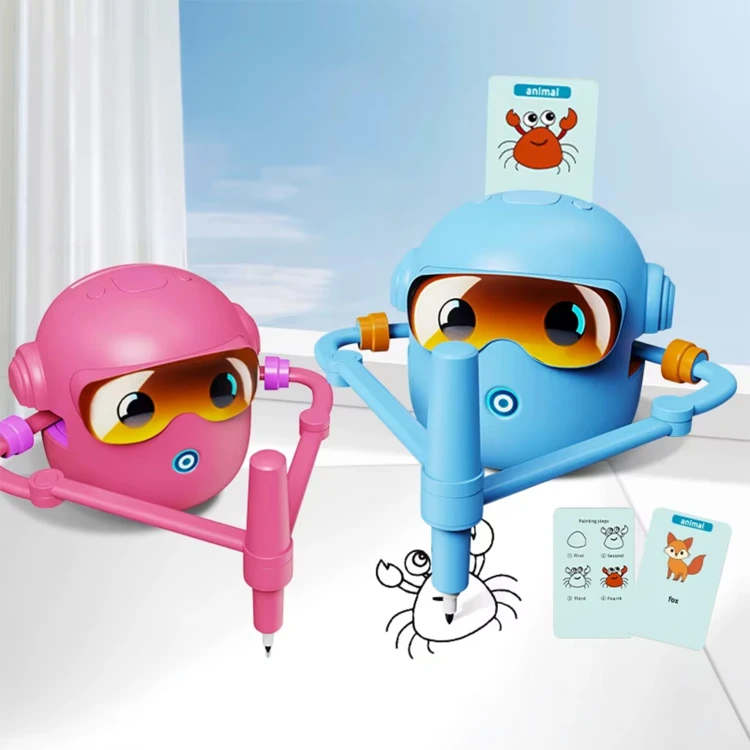 Robot Rysujący dla Dzieci Inteligentny Interaktywny Zestaw 100 Kart Markery